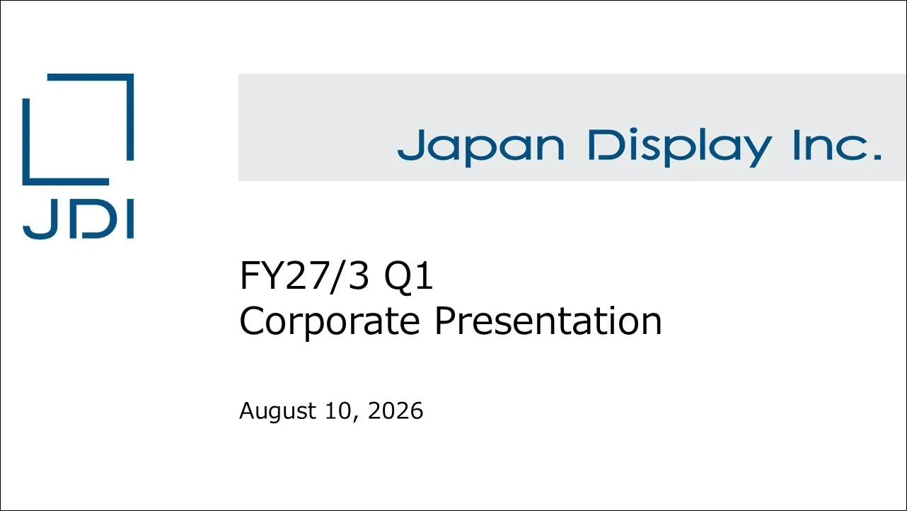 FY27/3 Q1 Corporate Presentation